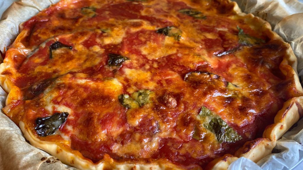 torta salata alla parmigiana di melanzane